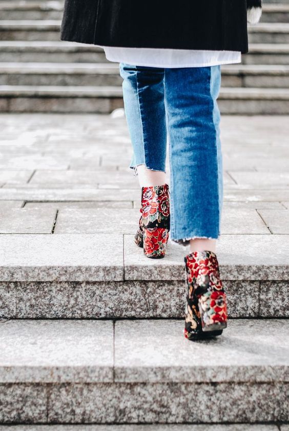 Embroidered Floral Booties:14 Chic & Stylish Outfit Ideas - FMag.c