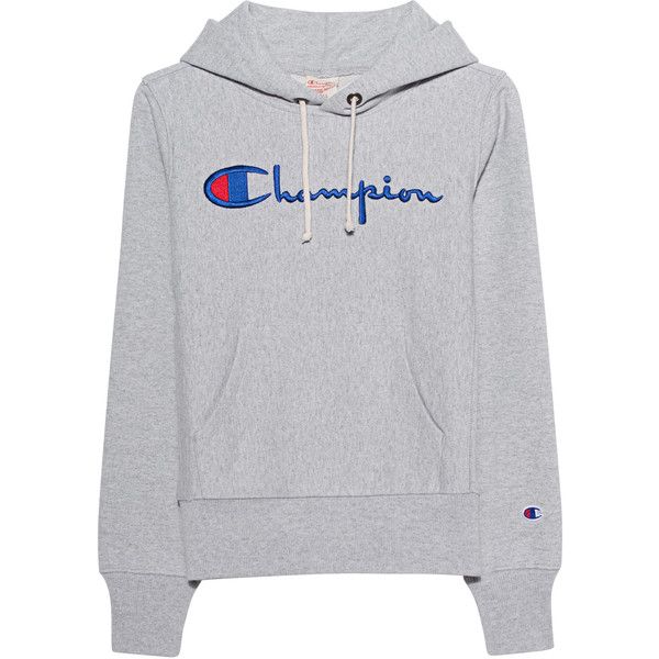 Champion Classic Light Grey // Hoodie with logo embroidery ($130 .
