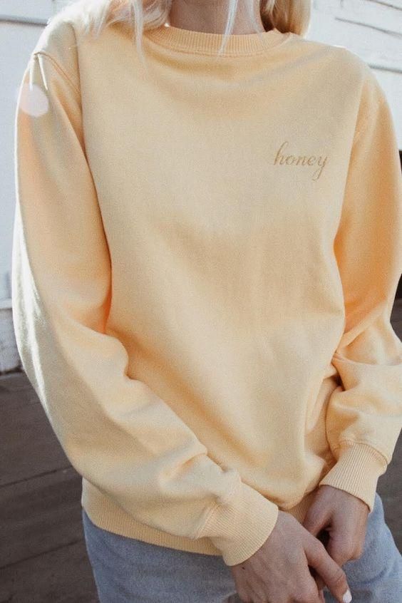 Honey Sweatshirt | Sweatshirt outfit, Sweatshirts, Cute sweatshir