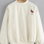 Cute Pink Adorable Flamingo Embroidered Sweatshirt | Clothes, Cool .