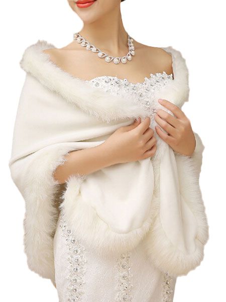 White Faux Fur Cape in 2020 | Fur cape, 20s fashion, White fur co