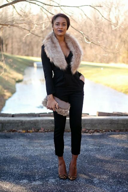15 Fall Outfit Ideas With Faux Fur Stoles - Styleohol