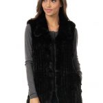 Black Knitted Faux Fur Vest | Womens Faux Fur Ves