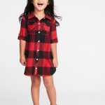 Plaid Flannel Shirt Dress for Toddler Girls | Toddler designer .
