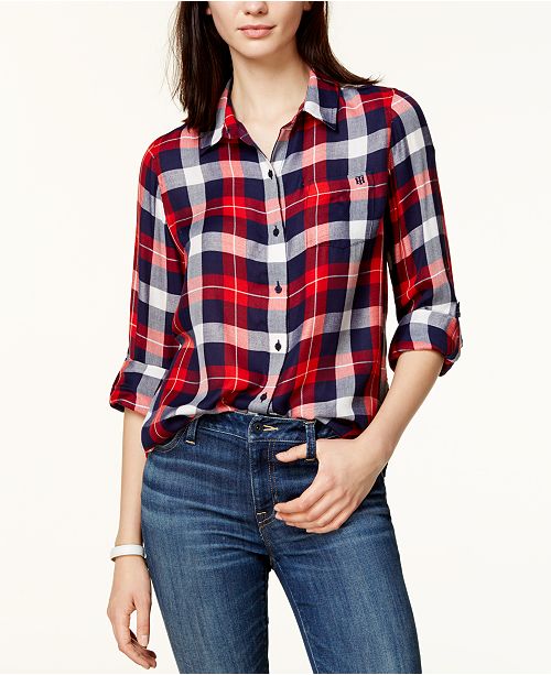 Tommy Hilfiger Plaid Utility Shirt, Created for Macy's & Reviews .