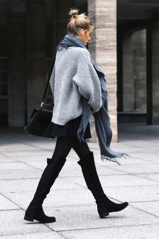 Le Fashion Blog Blogger Style Oversize Scarf Chunky Sweater Mini .