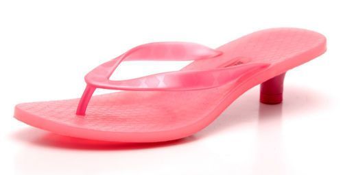 Details about Aquarela Women's Kitten Heel Jelly Flip Flops Style .