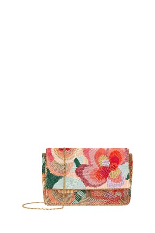 Buy Accessorize Metallic Jasmine Floral Beaded Clutch Bag from .