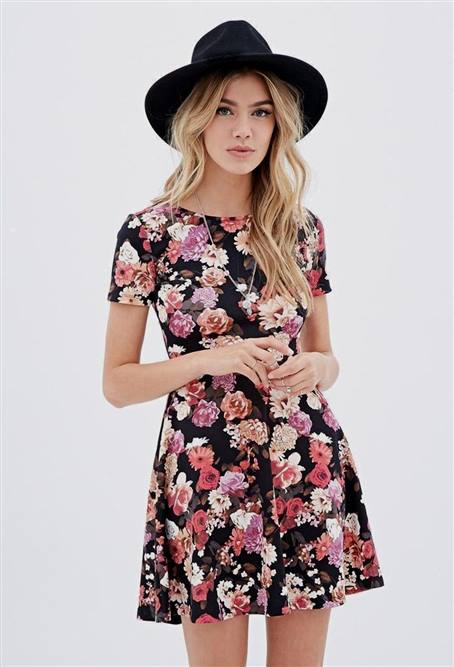 floral skater dress outfit ideas | TopClotheSh