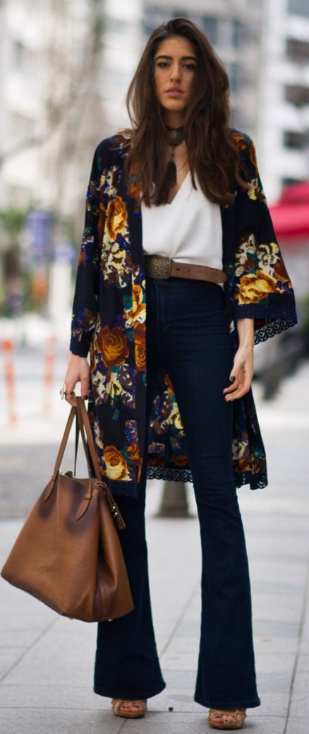 Floral Kimono Outfit Idea | Fashion, Fashion jewer