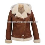Women Pilot Leather Jackets/men Leather Jacket With Fur Collar .