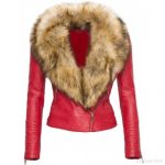 Faux Fur Collar Zip Up Women's Jacket : 126978