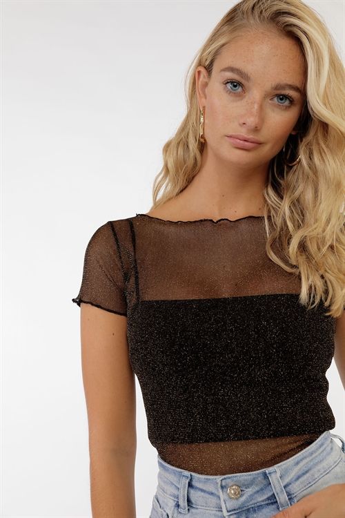 Glitter Mesh Top | Glitter tops outfit, Mesh top outfit party .