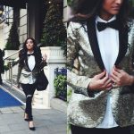 sequin blazer | Homecoming outfits, Women wearing ties, Fashi