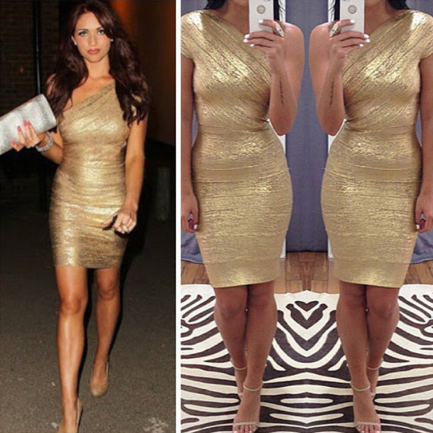 Gold Bodycon Dress Outfits