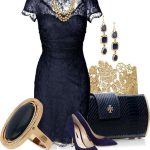 Navy and Gold Lace | Fashion, Navy lace dre