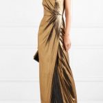 Marchesa Notte | One-shoulder draped lamé gown | NET-A-PORTER.COM .