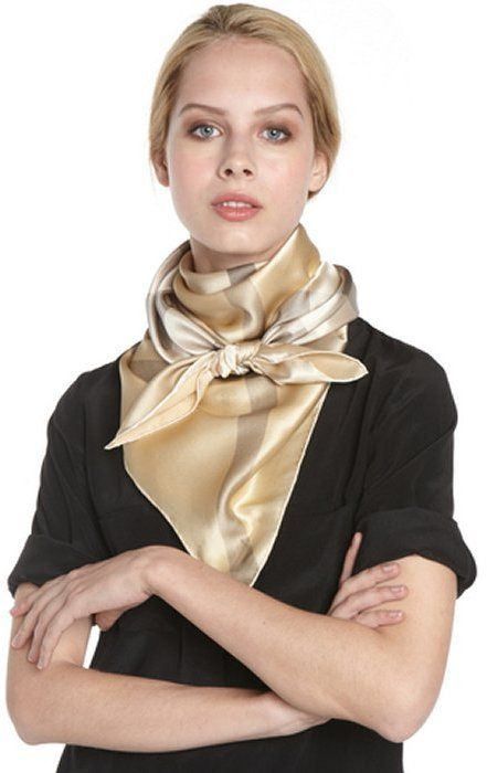 Burberry gold | Scarf styles, Silk neck scarf, Womens scarv