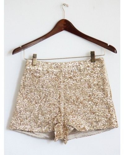 High Waist Gold Sequin Shorts (con imágenes) | Moda estilo .