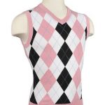 Amazon.com: Women's Argyle Golf Sweater Vest - White/Black/Pink .