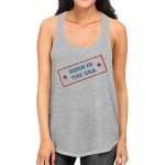 Shop Born In The USA Gray Unique Graphic Tank Top For Women Gift .