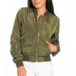 Custom Text Womens Olive Green Bomber Jacket – ADashOfCh