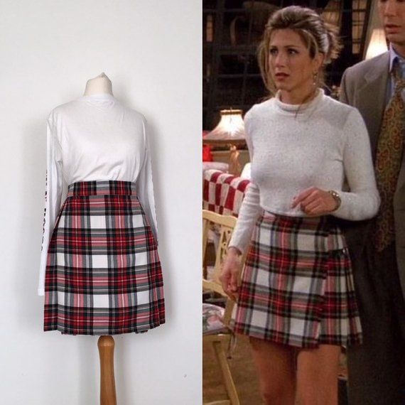 Plus Size Rachel Green Plaid Red and White Pleated Skirt with .
