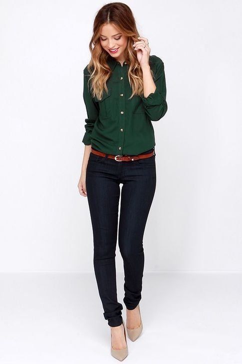 Green Shirt Outfit Ideas for Ladies
