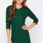 Cute Green Dress - Sweater Dress - Black and Green Dress - $77.