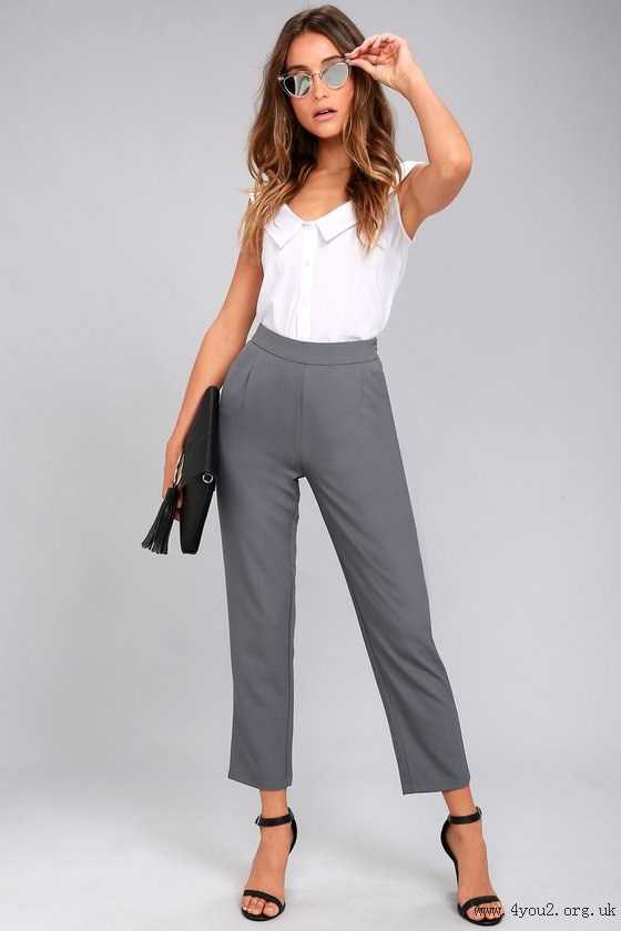 Grey Dress Pants Professional
  Outfits for Ladies