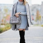15 Attractive Grey Sweater Dress Outfit Ideas - FMag.c