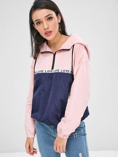 Love Half Zip Windbreaker Hoodie. Cute Sweatshirts Cool .