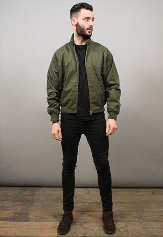 Vintage Style Green Harrington Jacket | Bomber jacket outfit .