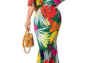 Women's Off Shoulder Dress Hawaiian Floral Evening Grown Long Maxi .