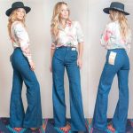 70s High Waisted Bell Bottom Jeans Small XS by ClassicRockCouture .