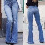 Fashionable Women Bootcut Jeans Stretch Denim Pants Ladies High .