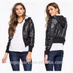 Wholesale Oem Winter Women Clothes Fur Lined Leather Hooded .