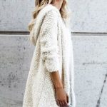 White Fluffy Hooded Open Front Cardigan | Hooded cardigan sweater .