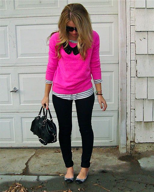Outfit with Pink Sweater - 18 Ways to Wear Pink Sweate