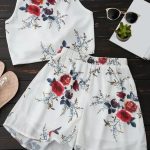 Floral Backless Crop Top and Chiffon Shorts | Backless crop top .