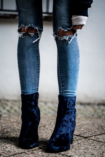 Blue Velvet Boots || What to wear in spring || Fashionblog Berl