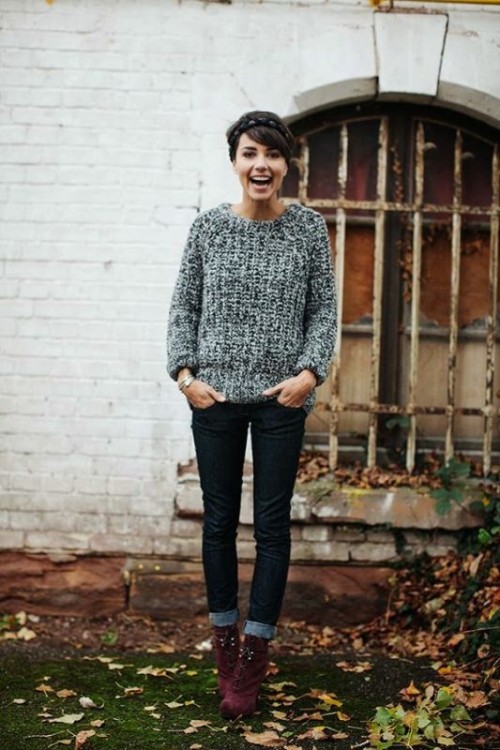 25 Stylish Ways To Wear A Cozy Chunky Knit Sweater - Styleohol