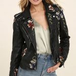 Blank NYC As You Wish - Embroidered Moto Jacket - Studded Moto .