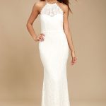 Lovely White Dress - Maxi Dress - Lace Dress - Halter Dre