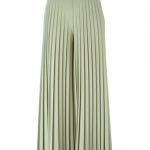 Givenchy pleated palazzo pants / Pale Green cropped cotton-wool .