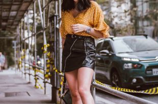 How To Wear White Sneakers With a Black Leather Skirt (8 looks .