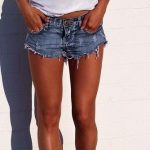 White Tee + Denim Shorts Source (With images) | Summer trends .
