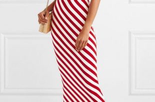 Norma Kamali | Striped stretch-jersey maxi dress | NET-A-PORTER .