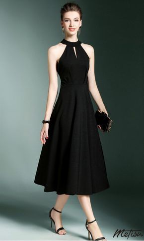 Black Cold Shoulder Keyhole Midi Dress - Black Dresses - Ideas of .