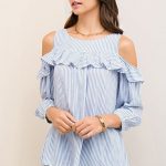 RWL BOUTIQUE - Striped Open Shoulder Top - Ruffles with Love - RWL .